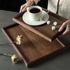 Tray - Japanese-Style Black Walnut Wood Rectangular