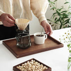 Tray - Japanese-Style Black Walnut Wood Rectangular