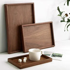 Tray - Japanese-Style Black Walnut Wood Rectangular