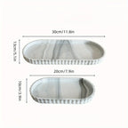 S Bathroom Vanity Tray, 19.81cm and 29.97cm Marble Pattern Bathroom Trays for Counter, Perfume Key... - House Of Avana