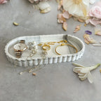 S Bathroom Vanity Tray, 19.81cm and 29.97cm Marble Pattern Bathroom Trays for Counter, Perfume Key... - House Of Avana