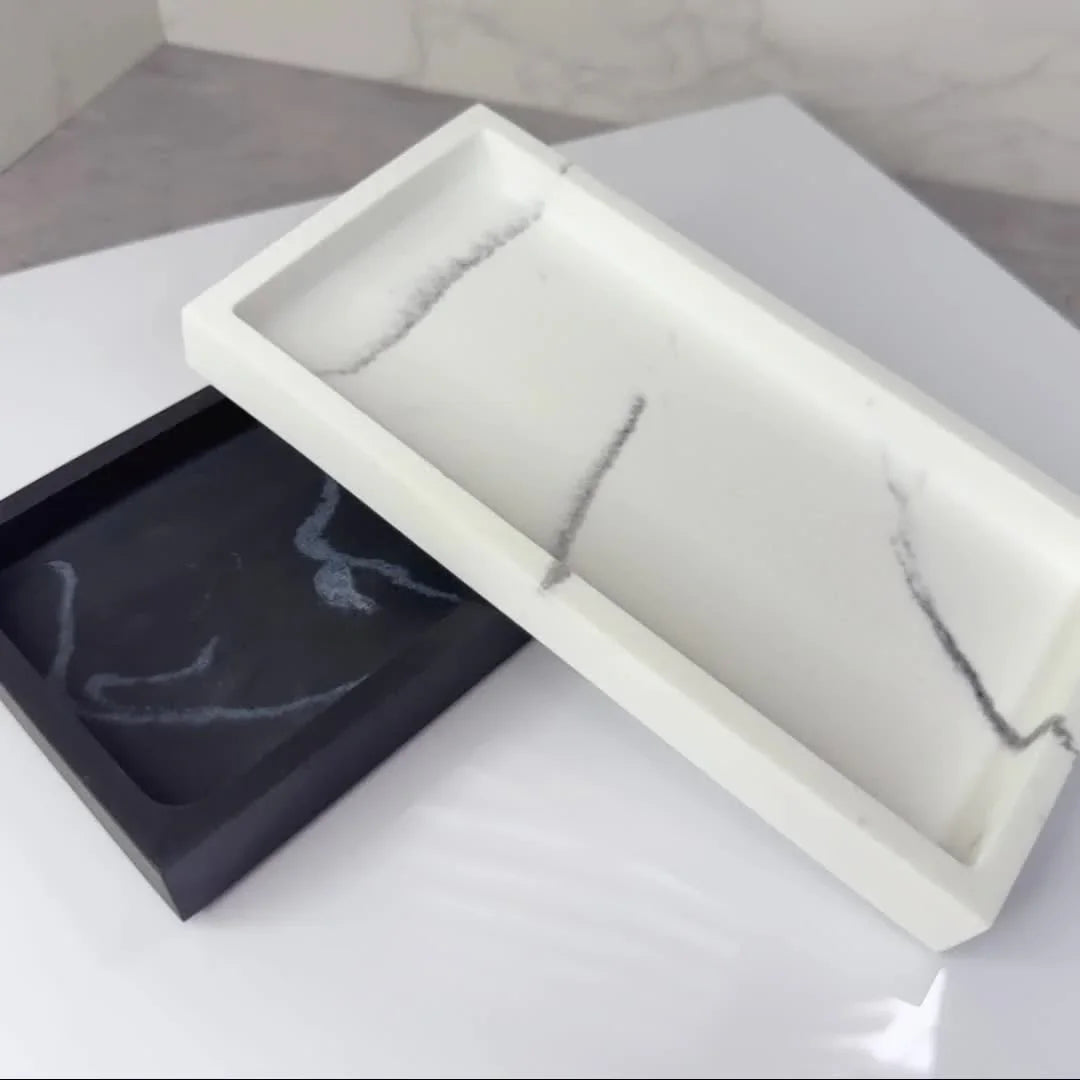 Artificial Marble Bathroom Sink Tray, Bathroom Tray with Very Good Hand Feel and Texture, Suitable for... - House Of Avana