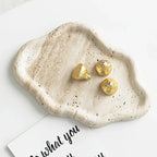 Marble Jewelry and Cosmetic Display Tray with Cloud Design, angled view - House Of Avana