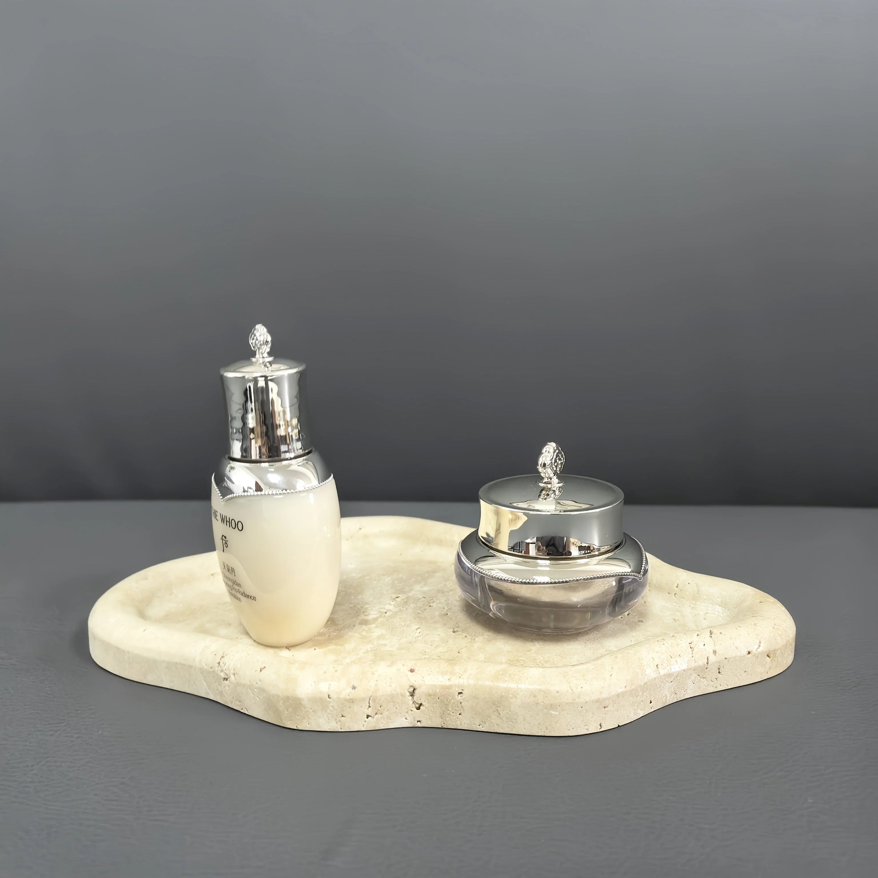 Marble Jewelry and Cosmetic Display Tray with Cloud Design, side view - House Of Avana