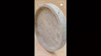 Tray - Natural Yellow Marble Round, angled view - House Of Avana