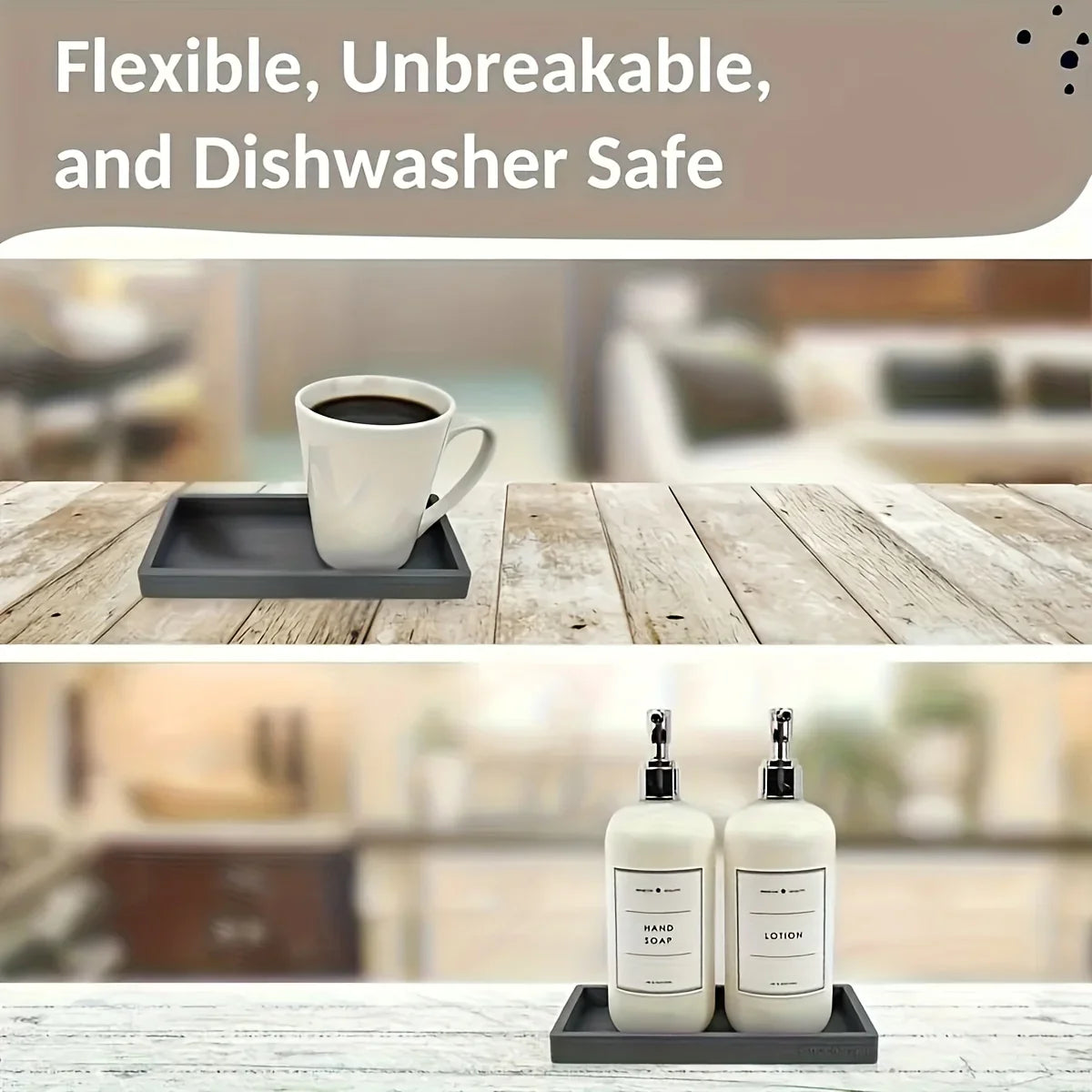 Silicone Tray for Kitchen & Bathroom Countertop - Multi-use Organizer for Perfume, Jewelry, Candles,... - House Of Avana