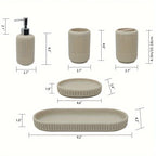 Bathroom Accessories Set - S Bathroom Accessory Set, Toothbrush Holders Set, Soap Dispenser, Tray,... - House Of Avana