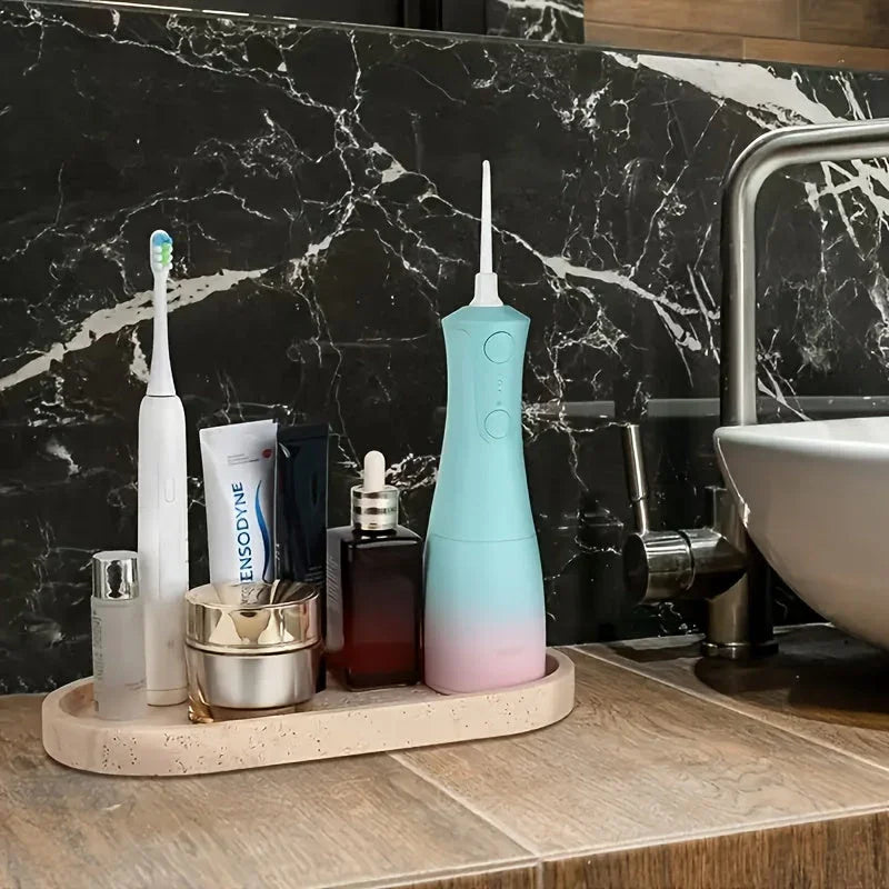 [elegant Vanity Tray] Elegant Natural Stone Oval Vanity Tray - Durable Multi-functional Jewelry &... - House Of Avana