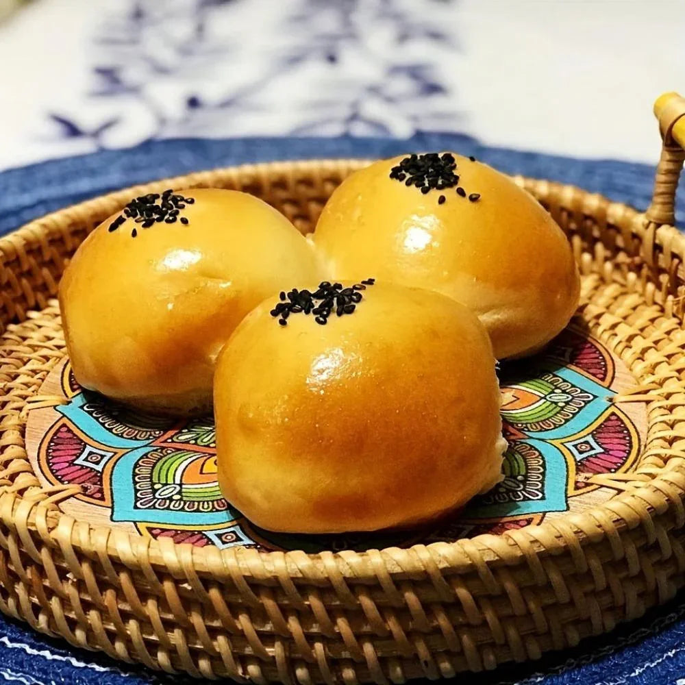 Double Handwoven Rattan Wicker Tray - House Of Avana