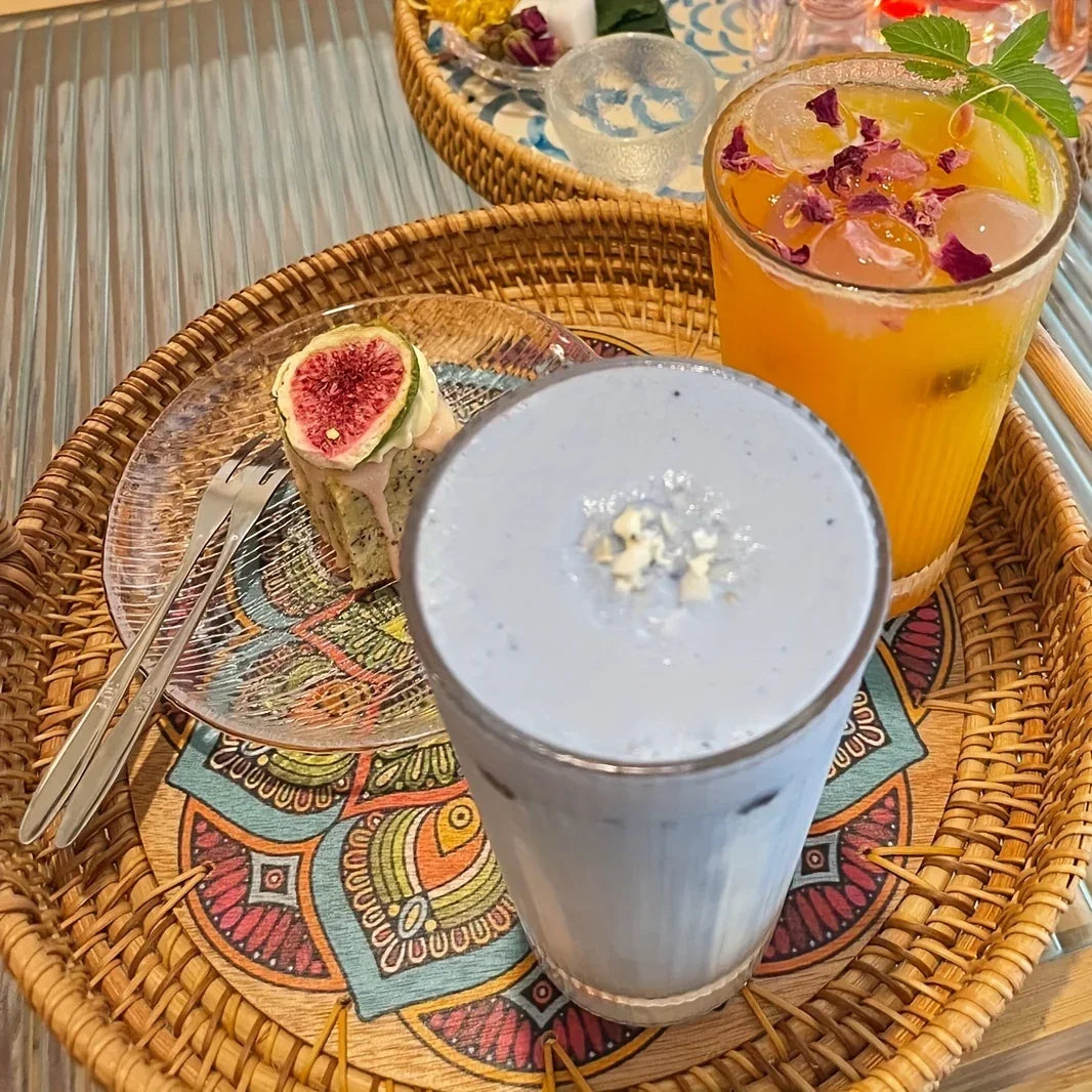 Double Handwoven Rattan Wicker Tray - House Of Avana