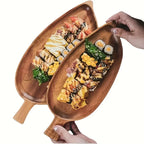Tray - Rustic Wooden Leaf