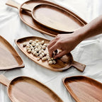 Tray - Rustic Wooden Leaf