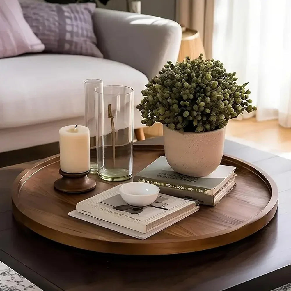 Tray - Rustic Wooden Round