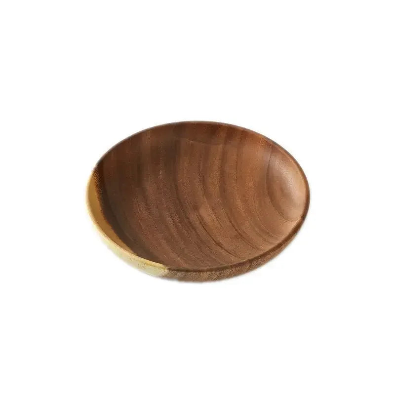 Kitchen Round Wooden Dried Fruit Tray Snack Plate Handcraft Food Dish Tray Walnut Wood Tableware... - House Of Avana