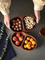 Acacia Wood Tray, Small Kung Fu Tea Tabletop Storage Plate, dimensions view - House Of Avana