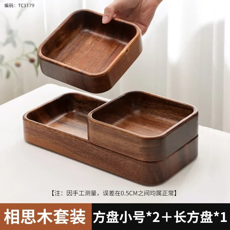 Acacia Wood Tray, Small Kung Fu Tea Tabletop Storage Plate, alternate view - House Of Avana