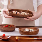 Acacia Wood Tray, Small Kung Fu Tea Tabletop Storage Plate, detail shot - House Of Avana