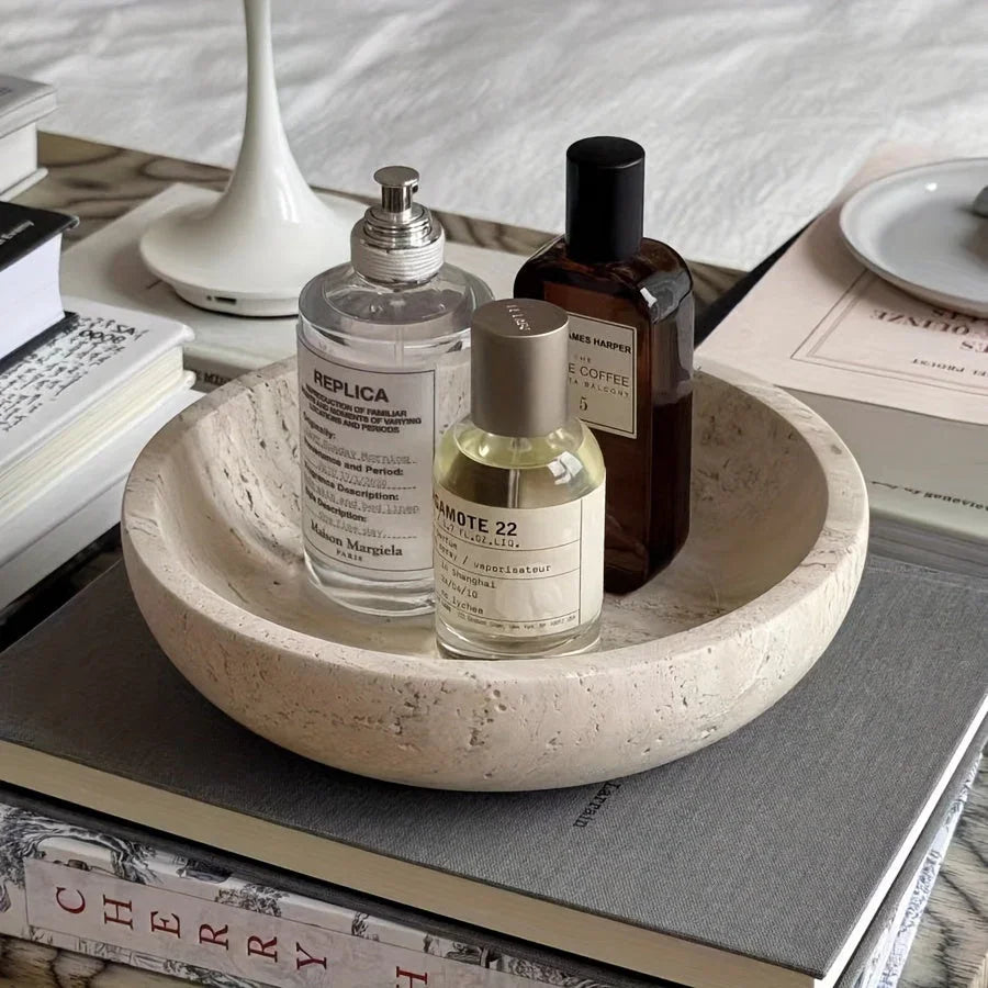 Jewelry Tray - Decorative Stone Table, side view - House Of Avana