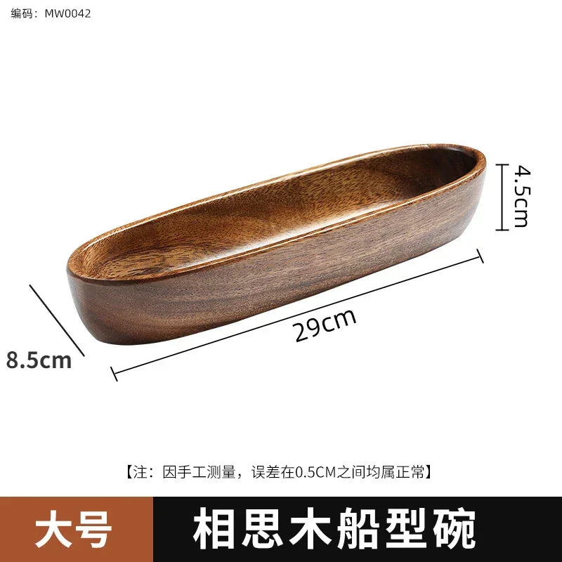 Acacia Wood Tray, Small Kung Fu Tea Tabletop Storage Plate, alternate view - House Of Avana