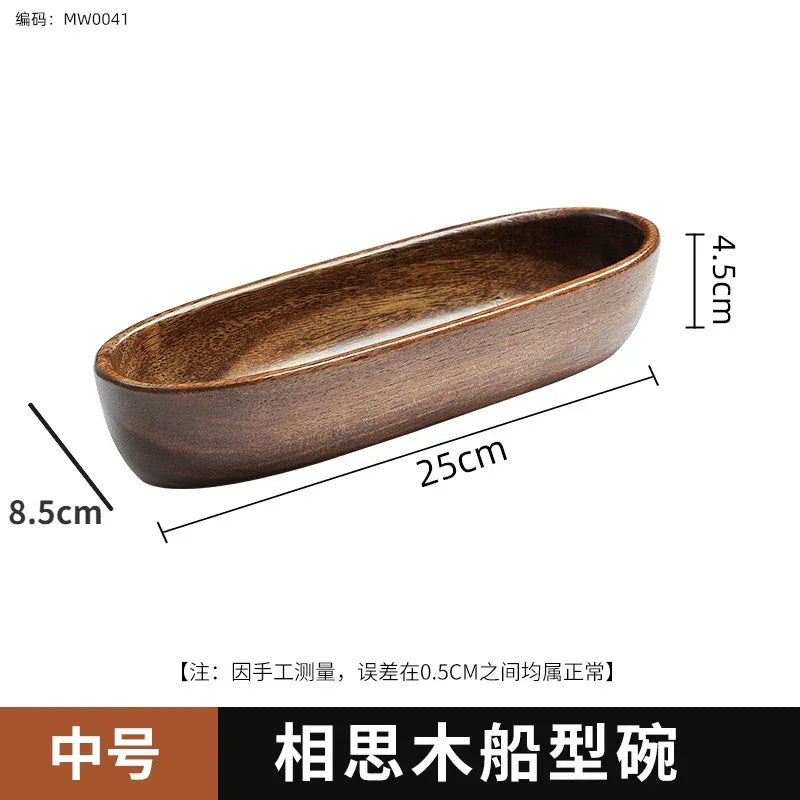 Acacia Wood Tray, Small Kung Fu Tea Tabletop Storage Plate, alternate view - House Of Avana