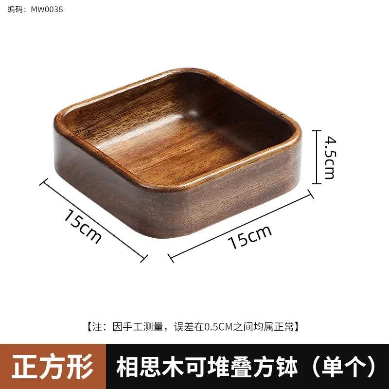 Acacia Wood Tray, Small Kung Fu Tea Tabletop Storage Plate, alternate view - House Of Avana
