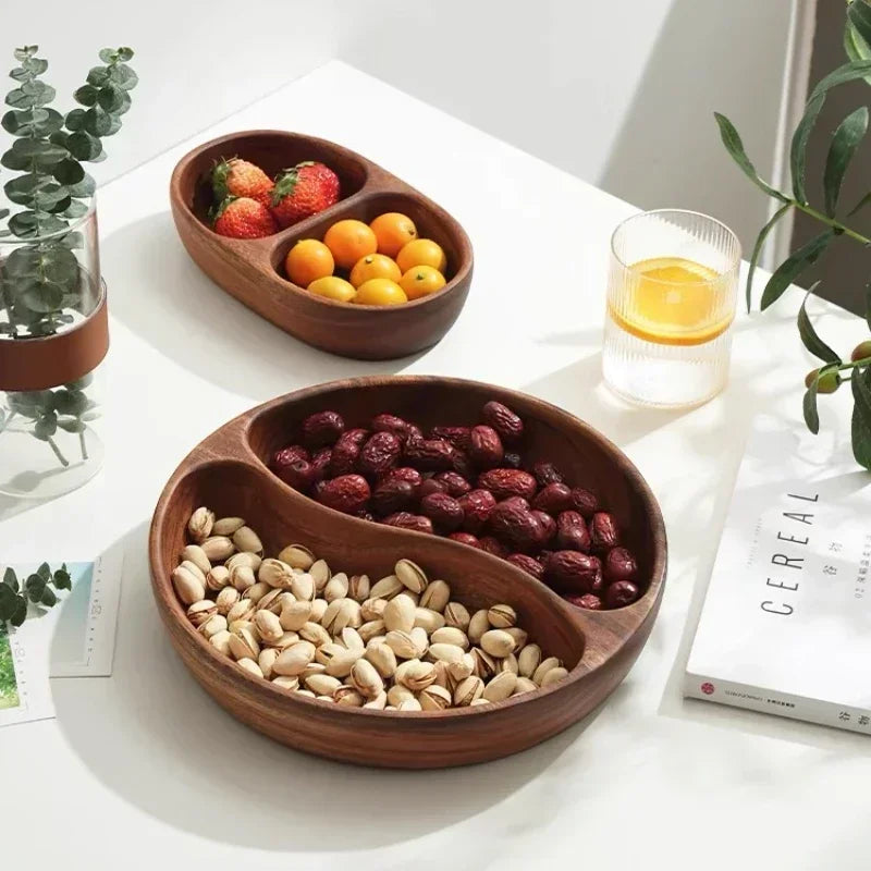 Acacia Wood Tray, Small Kung Fu Tea Tabletop Storage Plate, texture detail - House Of Avana