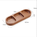Solid Wood Rectangle Tray with 2/3 Grid for Condiments and Food Serving, in-use display - House Of Avana
