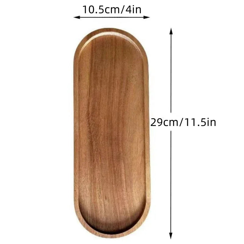 8-piece Wooden Serving Tray 11.5 X Inch (approx 29.9 X 10.5 Cm) Deli Board Oval Wooden Plate Cheese... - House Of Avana