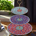 3-layer Wooden Exquisite Display Tray and Display Tray with Turkish Islamic Art Style Design Pattern As... - House Of Avana