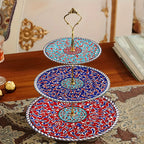 3-layer Wooden Exquisite Display Tray and Display Tray with Turkish Islamic Art Style Design Pattern As... - House Of Avana