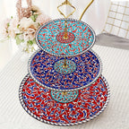 3-layer Wooden Exquisite Display Tray and Display Tray with Turkish Islamic Art Style Design Pattern As... - House Of Avana