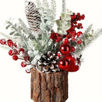 Artificial Pine Tabletop Christmas Tree with Simulation Bark and Realistic Layers - House Of Avana