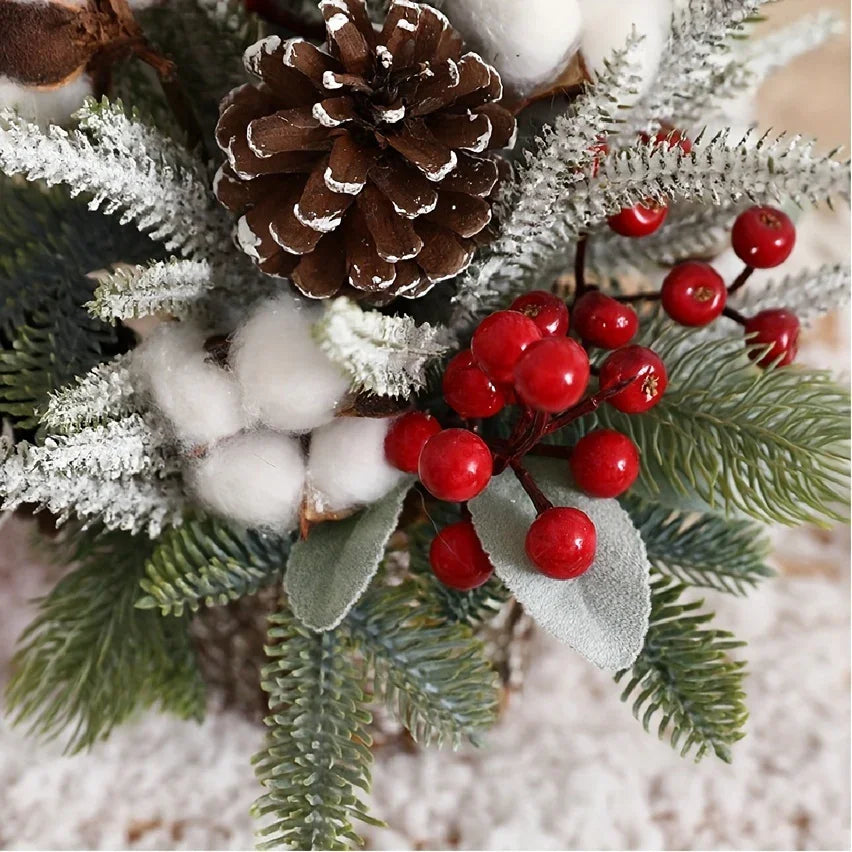 Artificial Pine Tabletop Christmas Tree with Simulation Bark and Realistic Layers - House Of Avana