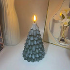 Plastic Christmas Tree Candle Light - Battery-powered with Glittery Finish & Switch Control, angled view - House Of Avana