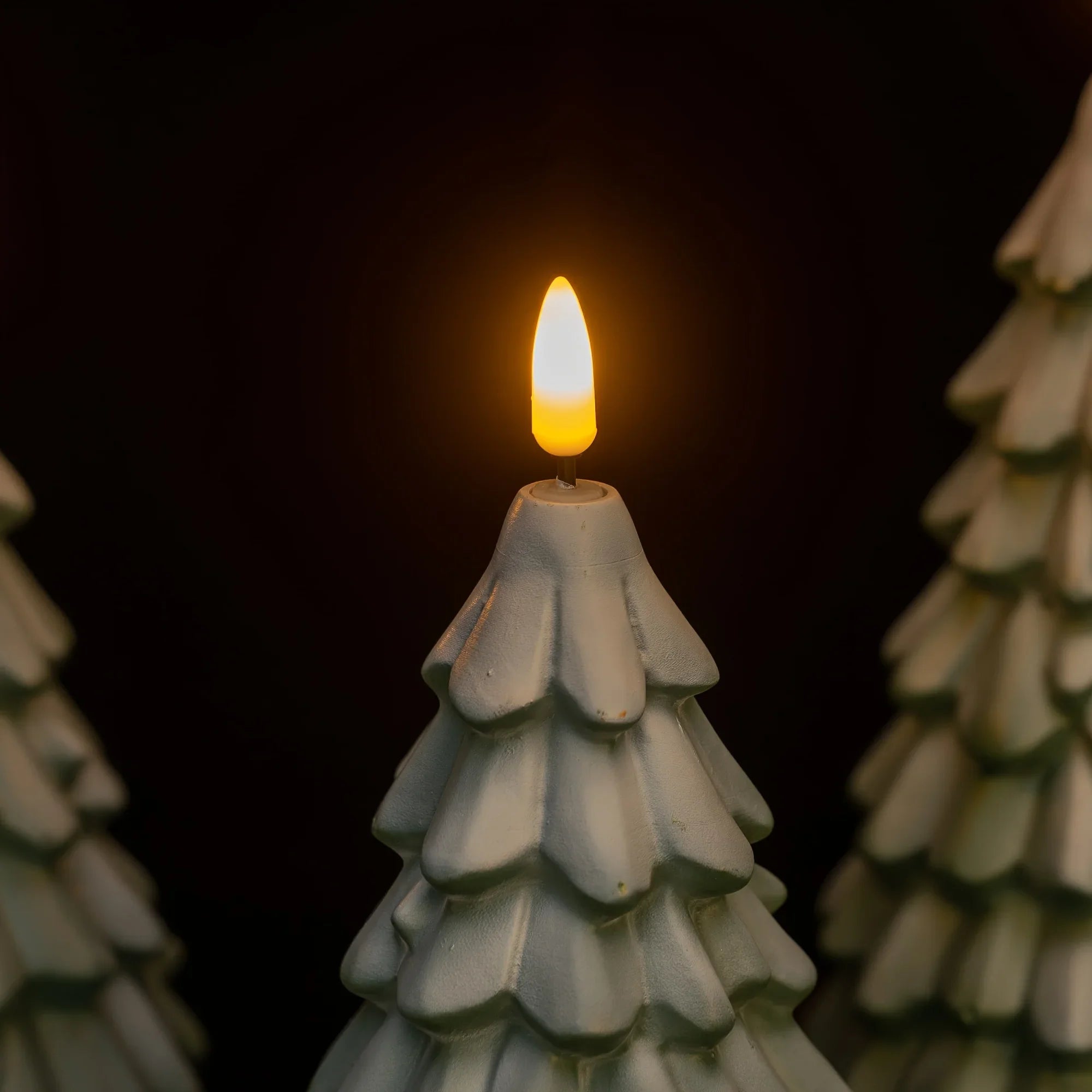 Plastic Christmas Tree Candle Light - Battery-powered with Glittery Finish & Switch Control, angled view - House Of Avana