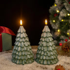 Plastic Christmas Tree Candle Light - Battery-powered with Glittery Finish & Switch Control, side view - House Of Avana