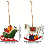 Ceramic Christmas Tree Topper Set - Santa, Snowman & Sleigh Ornaments - House Of Avana