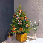 Ceramic Christmas Tree Topper Set - Santa, Snowman & Sleigh Ornaments - House Of Avana