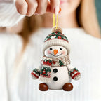 Ceramic Snowman Christmas Tree Ornament Set of 2 - House Of Avana