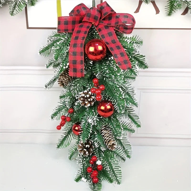 Christmas Wreath Upside-down Tree Christmas Tree Decoration for Window Display, Mall Layout, New Style... - House Of Avana