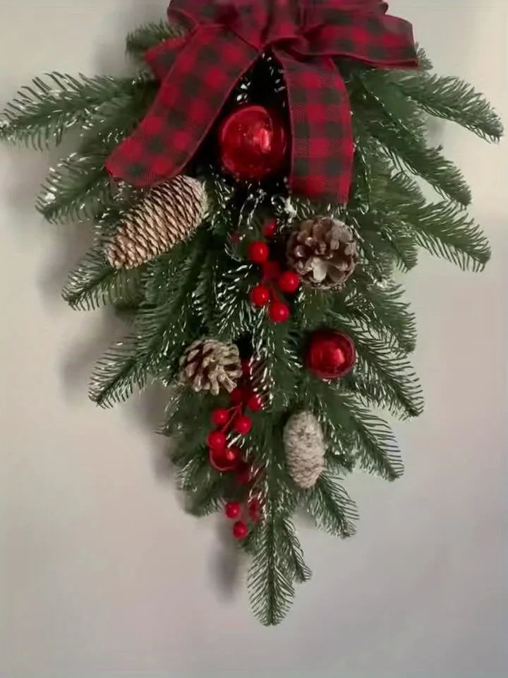 Christmas Wreath Upside-down Tree Christmas Tree Decoration for Window Display, Mall Layout, New Style... - House Of Avana