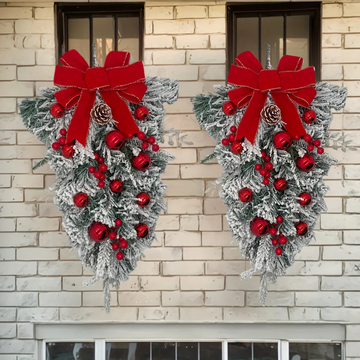 Christmas Wreath Upside-down Tree Christmas Tree Decoration for Window Display, Mall Layout, New Style... - House Of Avana
