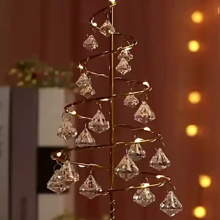 Crystal Diamond Christmas Tree Night Light Large - House Of Avana