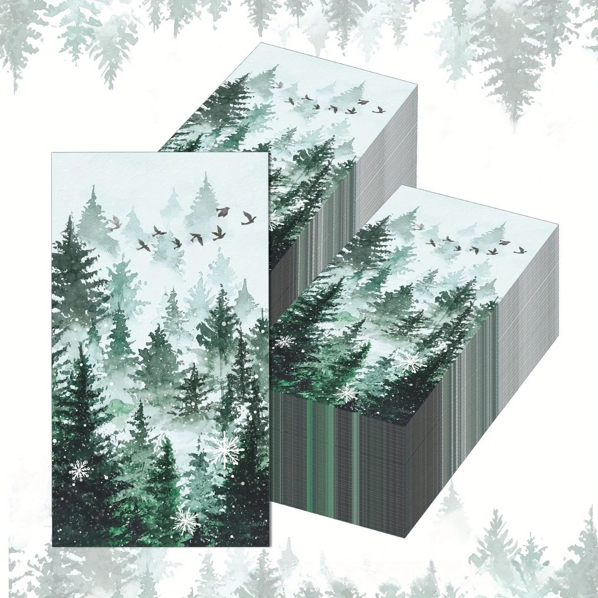 S Snowflake & Christmas Tree Printed Paper Napkins, 15.7x12.9" - Perfect for Holiday Parties, Desserts &... - House Of Avana