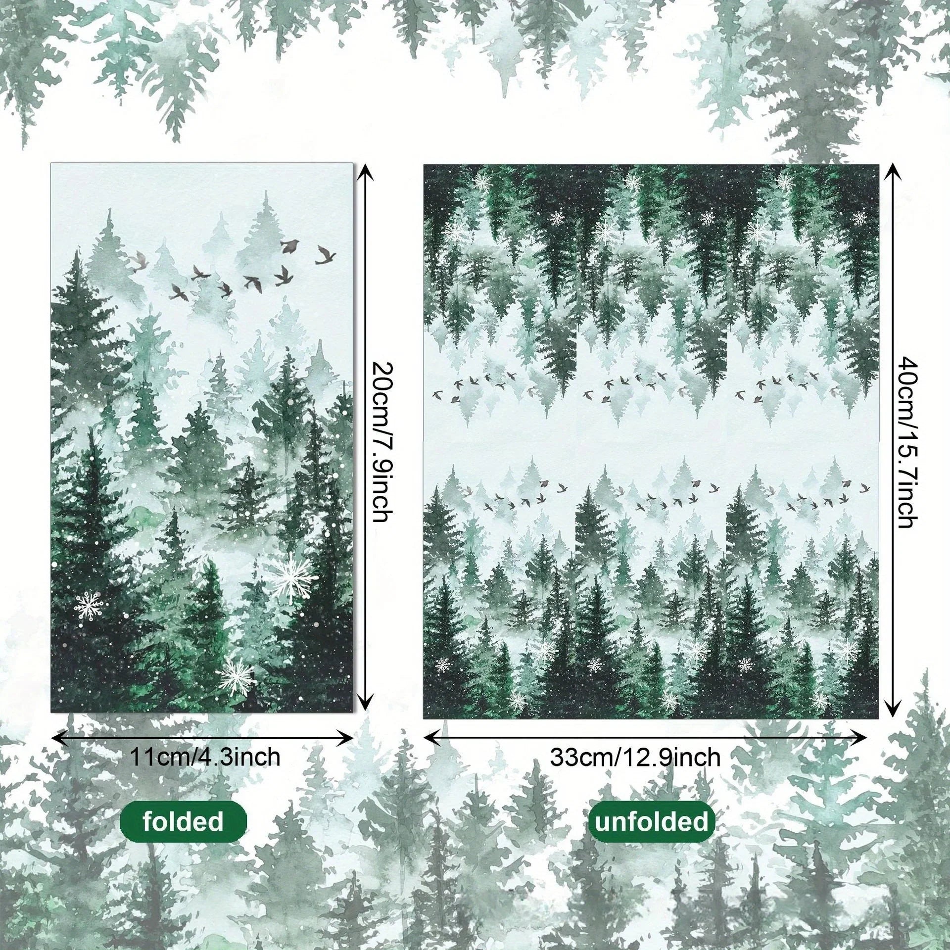 S Snowflake & Christmas Tree Printed Paper Napkins, 15.7x12.9" - Perfect for Holiday Parties, Desserts &... - House Of Avana