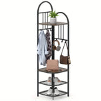 Corner Entryway Hall Tree with Shoe Bench - House Of Avana