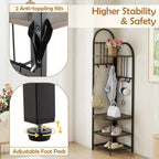 Corner Entryway Hall Tree with Shoe Bench - House Of Avana