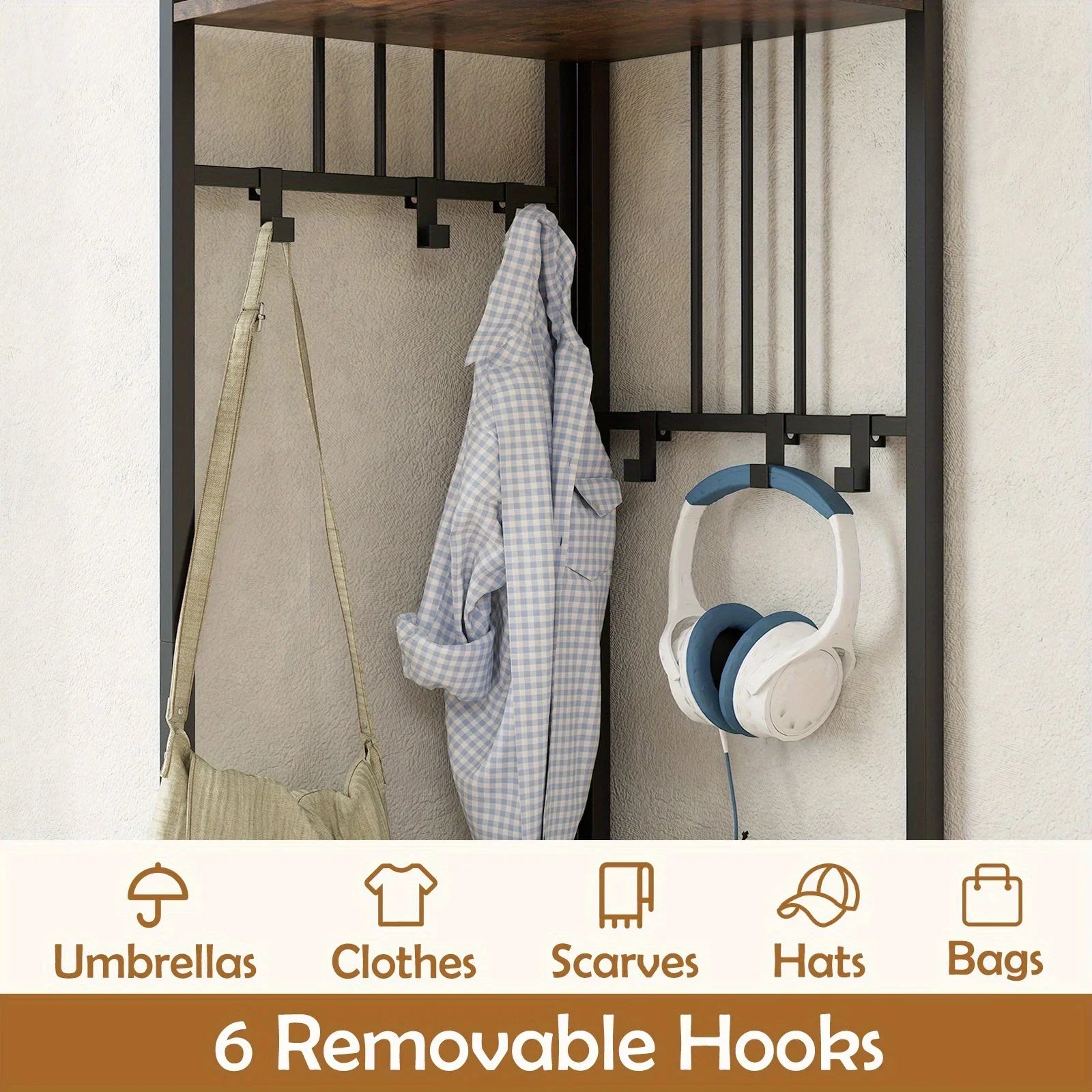 Corner Entryway Hall Tree with Shoe Bench - House Of Avana