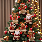 Fabric Christmas Ornaments, Dancing Snowman Deer Bear Tree Decorations - House Of Avana