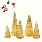 Ceramic Glowing Christmas Tree Figurine with Colorful Lights - House Of Avana